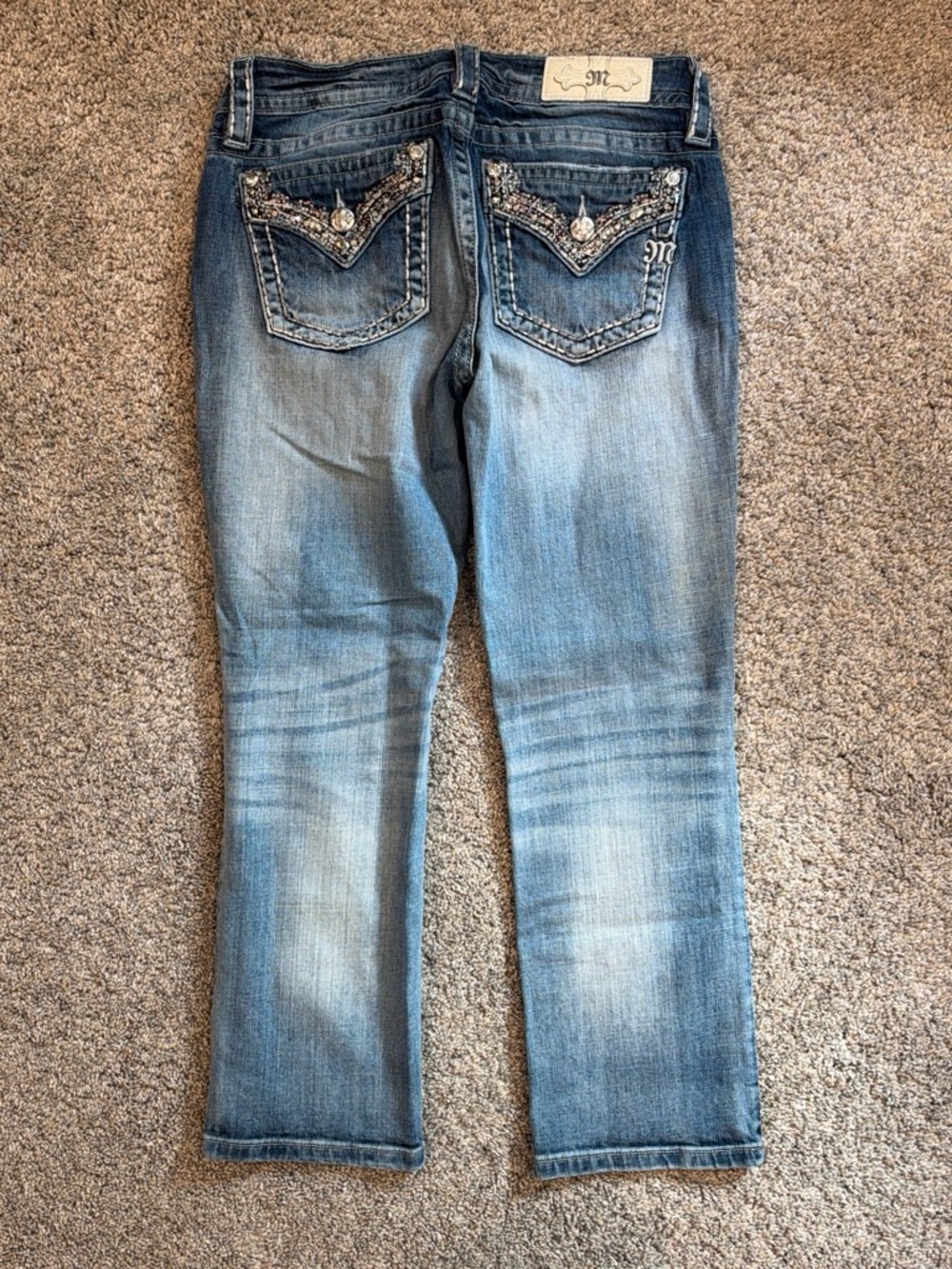 Miss Me Blue Embellished Back Pocket Jeans